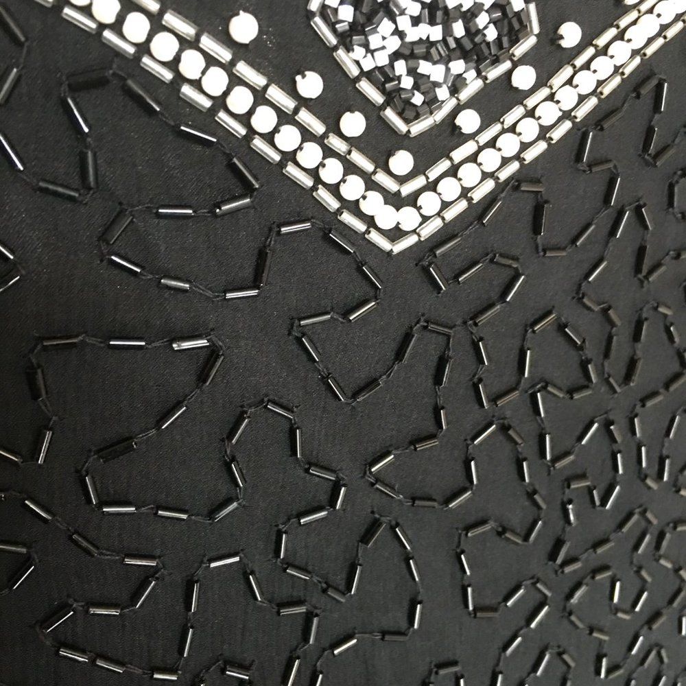 Vintage LAURENCE KAZAR Sleeveless Silk Beaded, Sequined, Embellished Dress - Picture 5 of 15